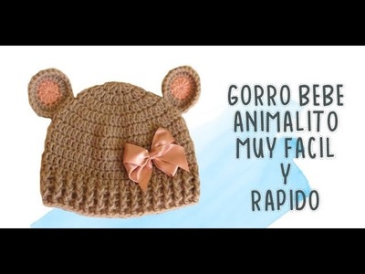 Gorro bebe oso a crochet|Crochet baby hat | Baby bear hat