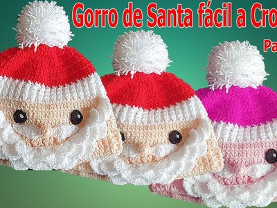 Gorro de Santa Claus ( papá Noel ) tejido a crochet facil ???????????? parte #1