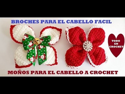 MOÑOS para el cabello a Crochet FACILES - lazos de ganchillo - Todo En Crochet