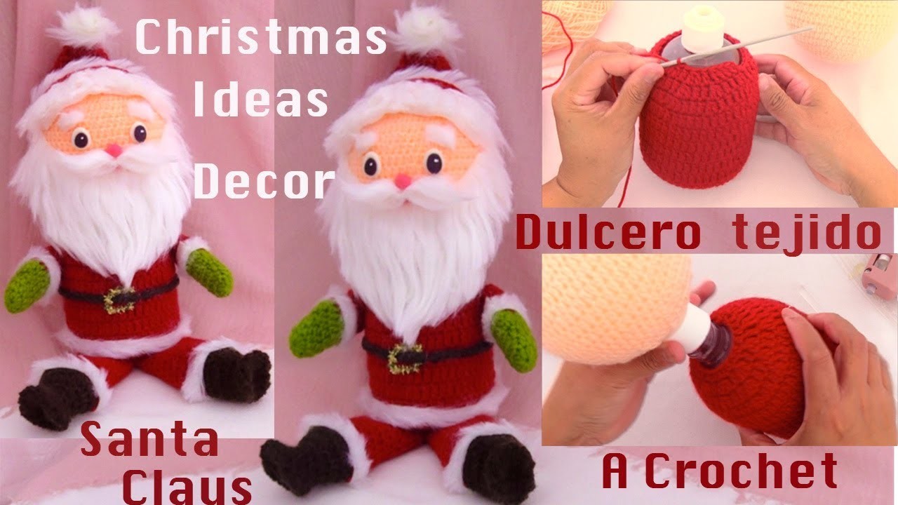 Navidad 2019 Santa Claus Papa Noel  dulcero con material reciclado Christmas ideas