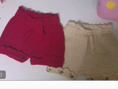 Pantalón tejido a crochet para niña de 3 a 6 meses