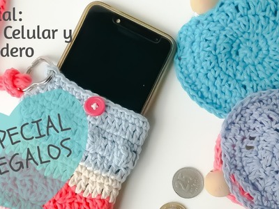 Porta celular  y monedero a crochet #easycrochet #crochet #regalos