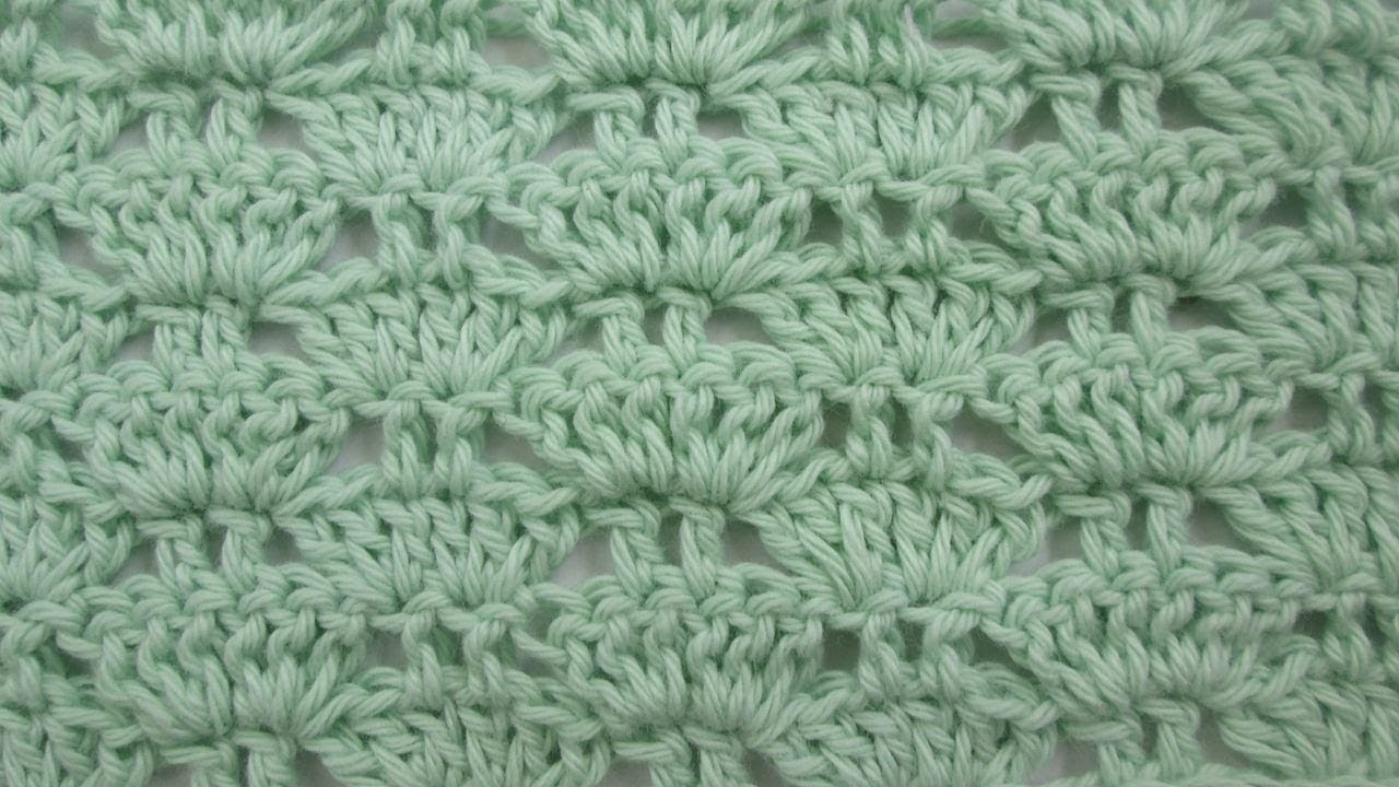 Puntada hermosa a crochet motivo #12 conchitas panesitos pansitos a crochet