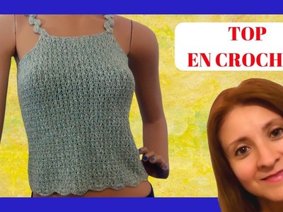 TOP a #crochet o #ganchillo (talle 38) tutorial paso a paso - Moda a Crochet