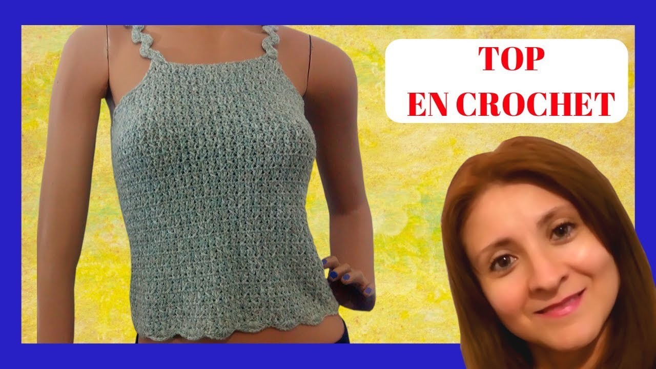 TOP a #crochet o #ganchillo (talle 38) tutorial paso a paso - Moda a Crochet