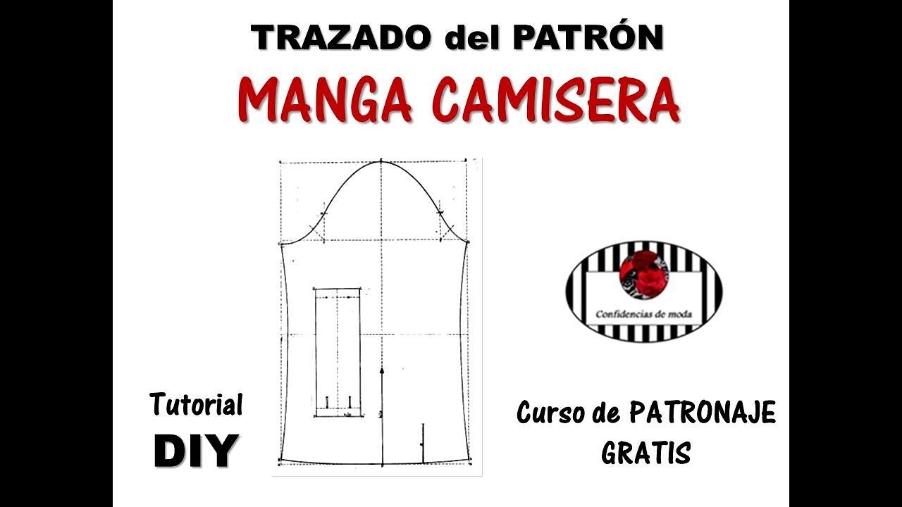 TRAZADO del PATRÓN DE LA MANGA CAMISERA.  Tutorial DIY