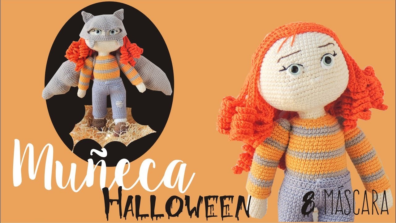 8º Clase: Cómo tejer esta muñeca de Halloween (amigurumi) al crochet - Máscara