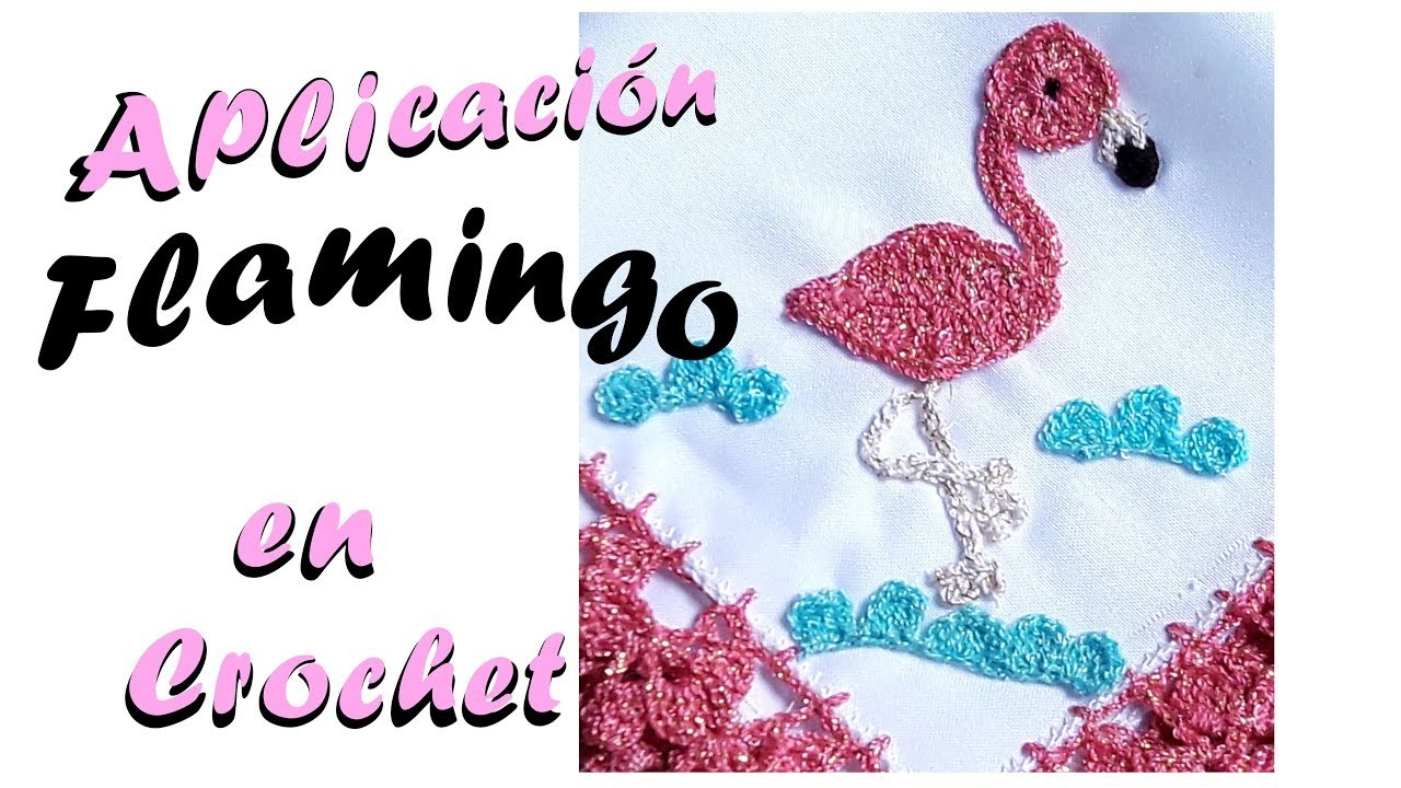 Aplicacion de Flamingo a Crochet. Facil y bonita