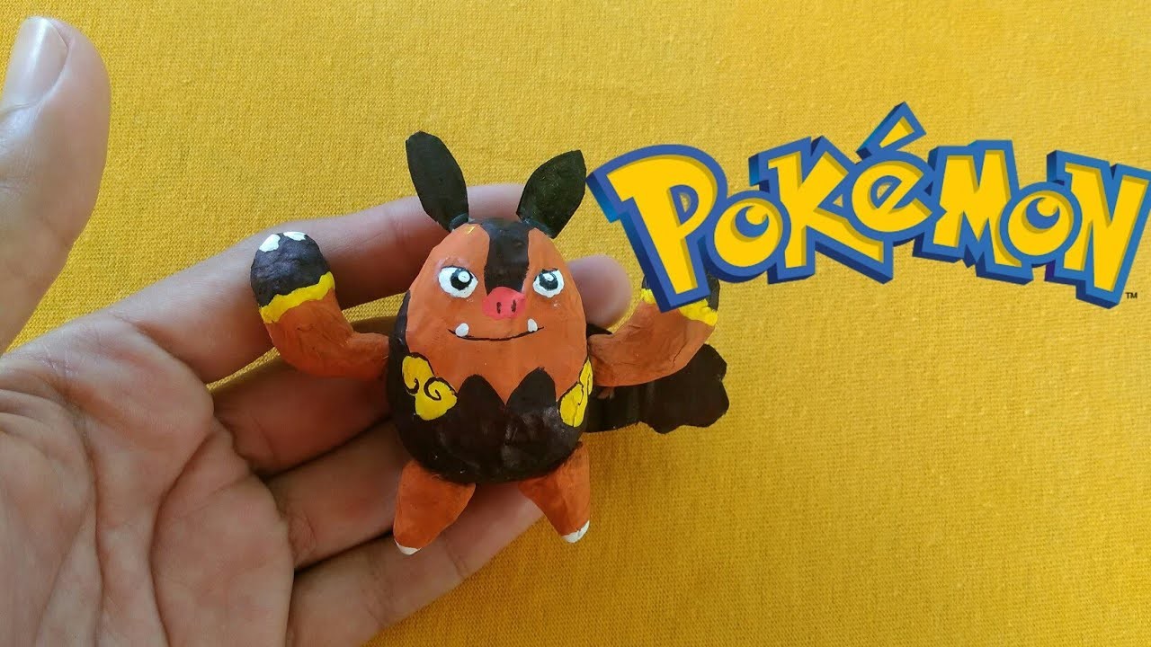 Así se hace a Pignite con material reciclado. Pokémon DIY. Paper Toy.