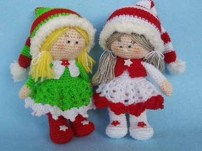 Bambola Uncinetto Amigurumi Natale ???? Muñeca Crochet Navidad ???? Doll Crochet Christmas Tutorial