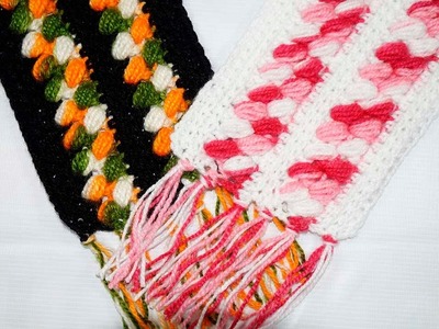 ????Como Hacer Bufandas a Crochet (Muy Fácil)❤
