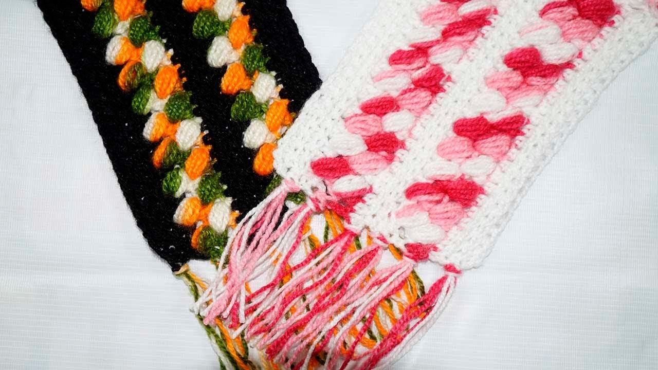 ????Como Hacer Bufandas a Crochet (Muy Fácil)❤