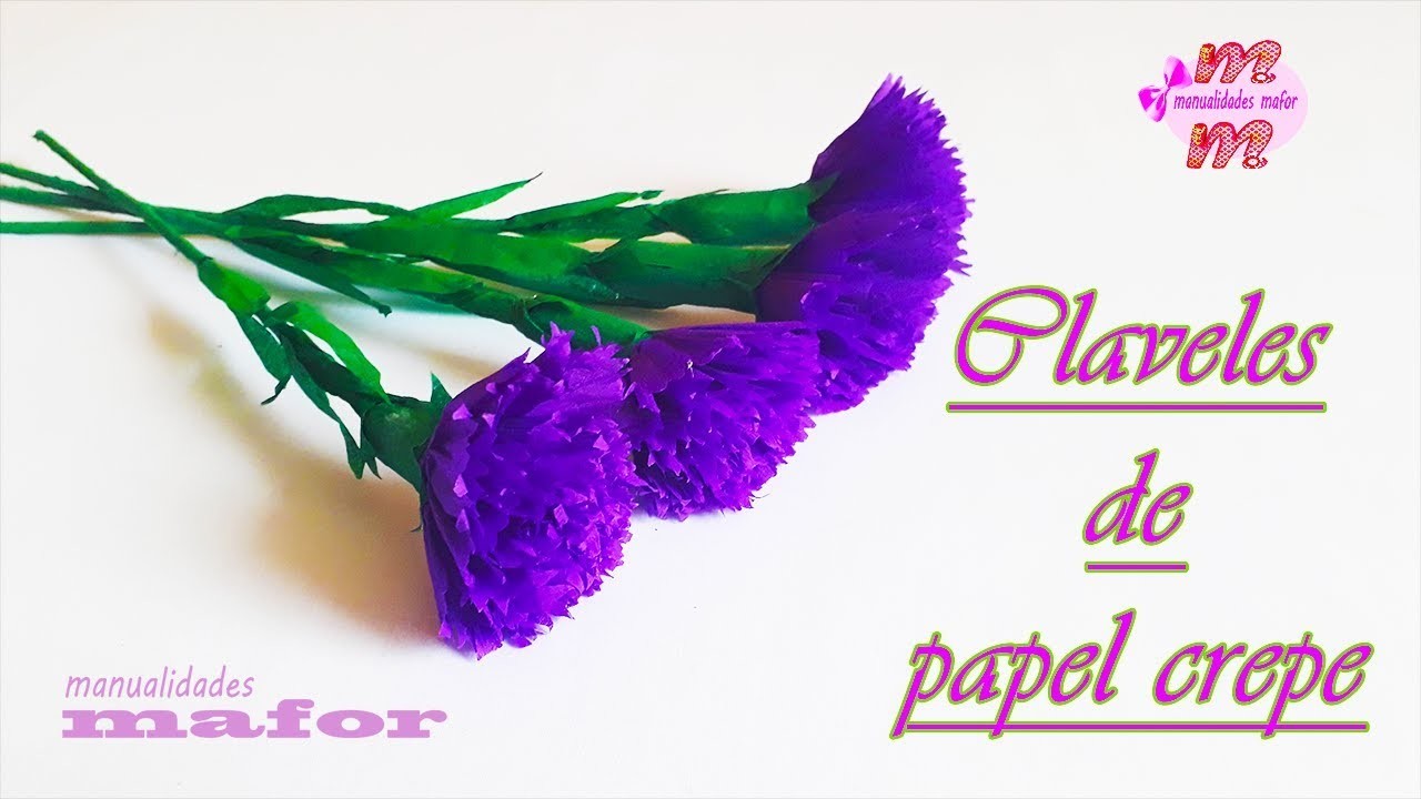 Como hacer flores de papel - un clavel de papel super facil - manualidades mafor