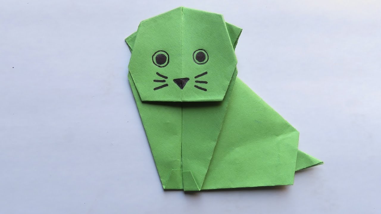 Como Hacer un GATO de Origami FÁCIL☺How to Make a Origami CAT