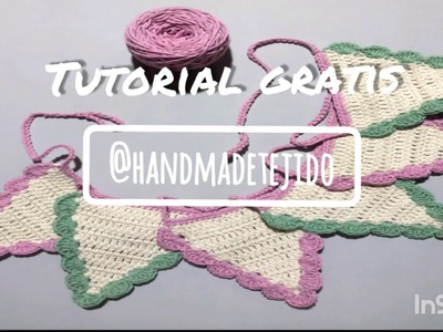 Como tejer un banderin a crochet facil y con onda - Crochet principiantes - Paso a paso