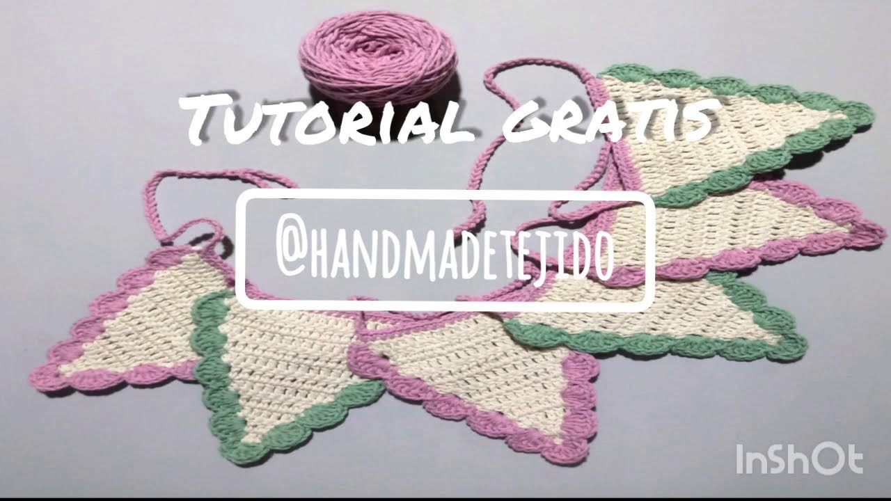 Como tejer un banderin a crochet facil y con onda - Crochet principiantes - Paso a paso