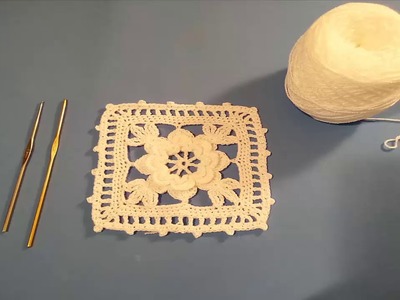 Cuadro Flor en realce Crochet zurdos