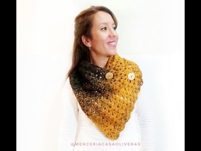 Cuello, bufanda, scarf super a crochet  fácil, rápida y barata,  un ovillo❤️IDEAL PRINCIPIANTES❤️❤️