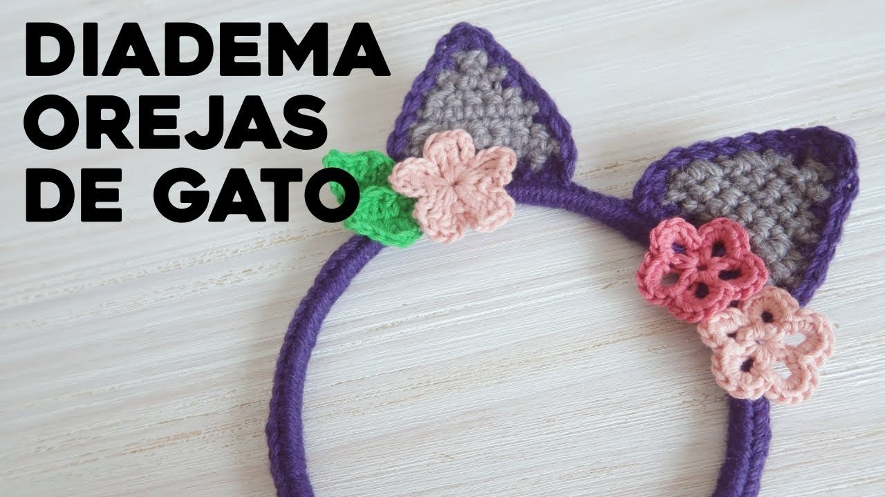 Diadema de OREJAS DE GATO a crochet | Ahuyama Crochet | Tutorial paso a paso