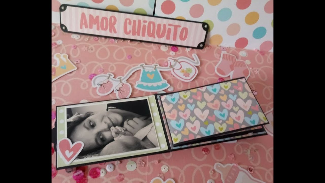 DIY itty bitty tiny mini Album una hoja de 12x12 Scrapbook tutorial