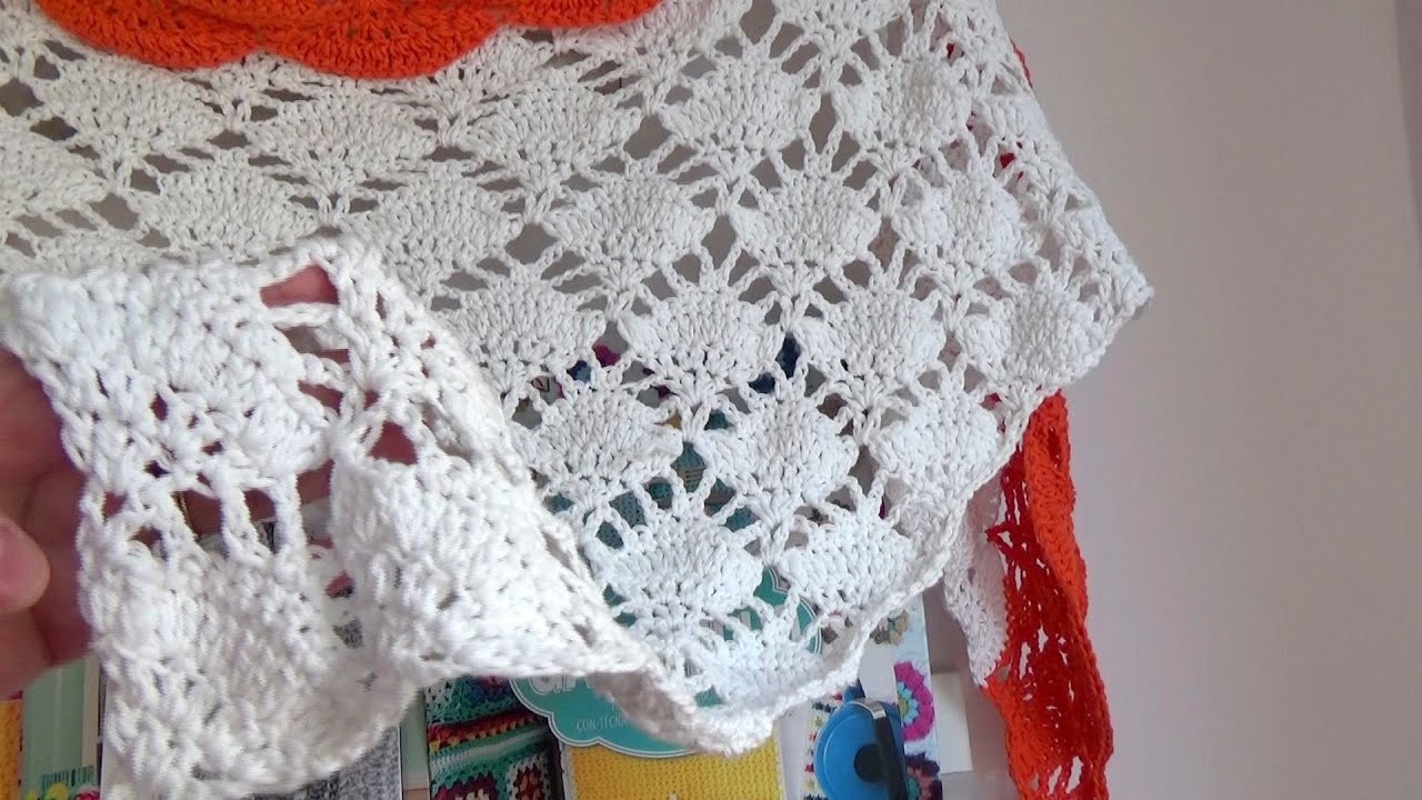 Patrón de Chal  triangular ganchillo fácil | chal crochet