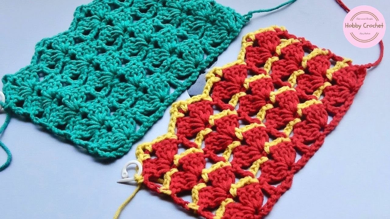 Punto Fantasia # 12 a crochet paso a paso (Versión Diestra)