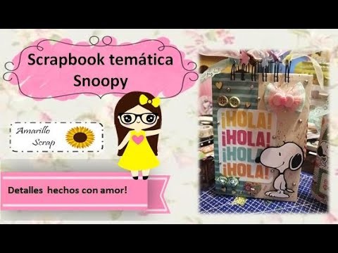 Scrapbook Snoopy: Mini album y tarjeta