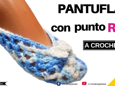 Tejidos a Crochet – Pantuflas Zapatos Dama a Crochet Ganchillo en Punto red