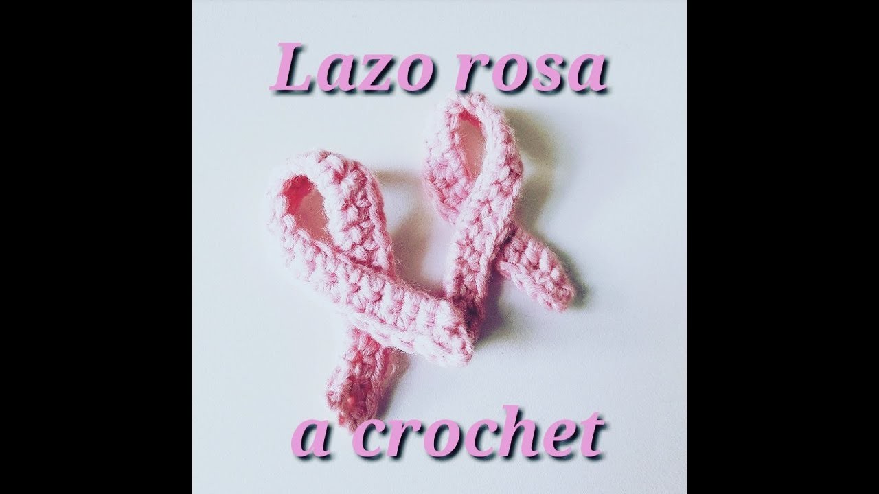 Tutorial lazo rosa a crochet solidario día mundial cáncer de mama