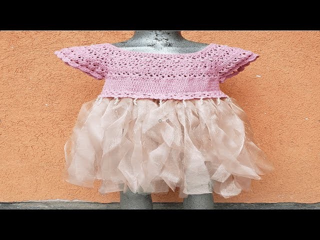 Vestido De Tejido A Crochet Con Falda De Tela Para Niña Paso A Paso Parte 1 De 2