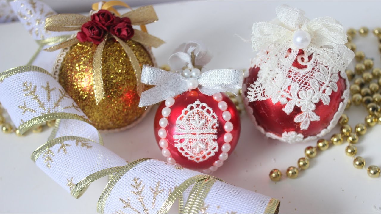 3 esferas navideñas decoradas - Manualidades navideñas fáciles - DIY
