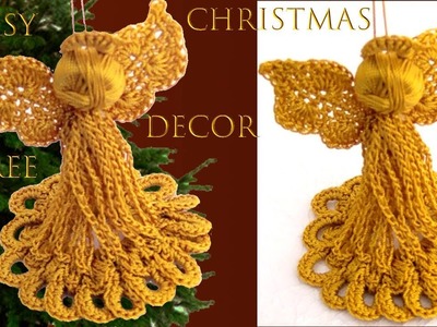 Como hacer ángeles de Navidad a crochet Christmas decor three