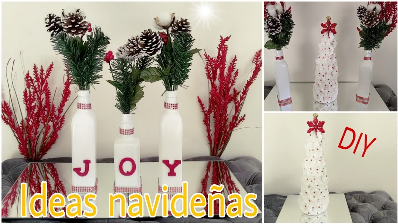 DIY-2 Fabulosas ideas navideñas.Ideas para decorar reciclando tus botellas.