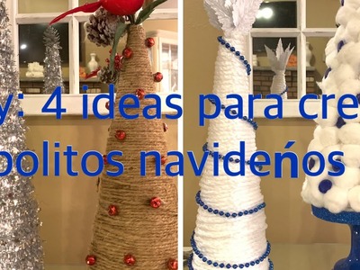 DIY:  4 IDEAS PARA CREAR ARBOLITOS NAVIDEÑOS