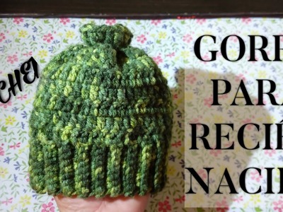 GORRA PARA RECIÉN NACIDO TEJIDO A CROCHET, FÁCIL Y RÁPIDO