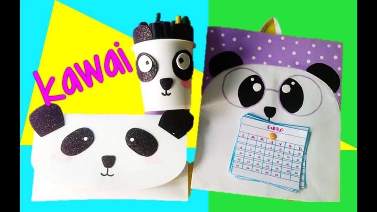 IDEAS.MANUALIDADES KAWAI DE PANDA.RECICLAJE