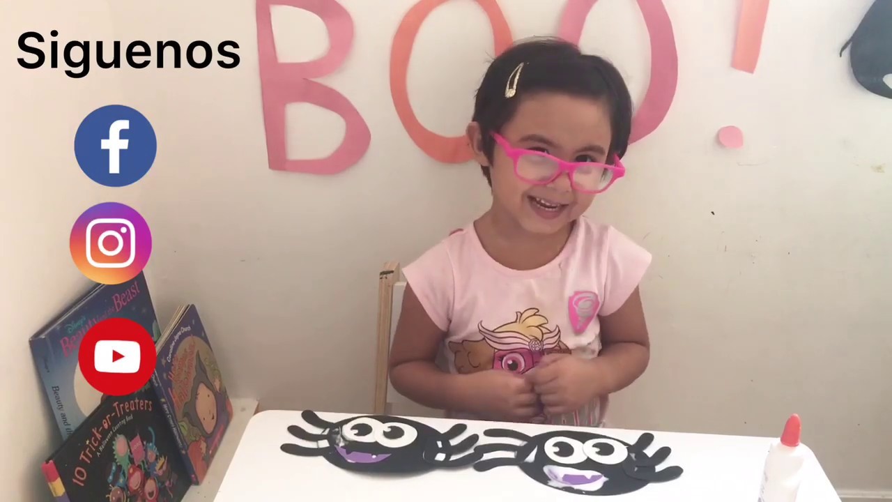 Manualidades para niños. arañitas de foaming.Actividades de Halloween para niños