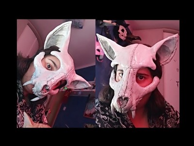 Pequeña mascara de craneo de gato (manualidades halloween 2019)????????