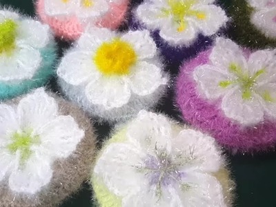 [나무사랑 ]변산 바람꽃 수세미 뜨기.flower crochet