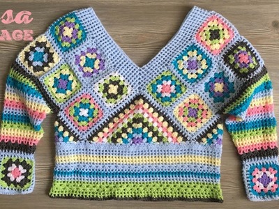 Blusa vintage a crochet