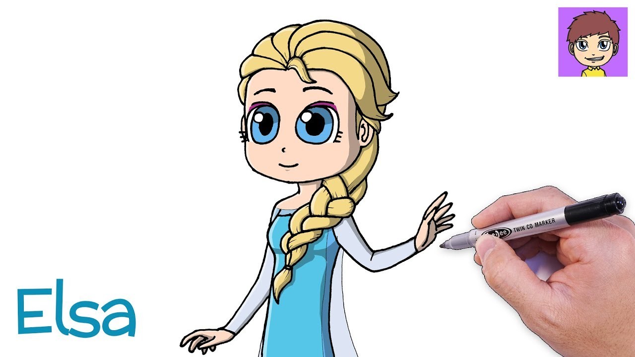 Como Dibujar a Elsa de Frozen Paso a Paso - Dibujos para Dibujar - Dibujos Faciles Disney Princesas