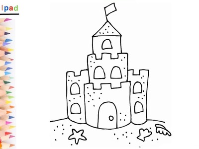 Como Dibujar un CASTILLO DE ARENA | dibujos para niños ????⭐ How to Draw a SAND CASTLE | drawings kids