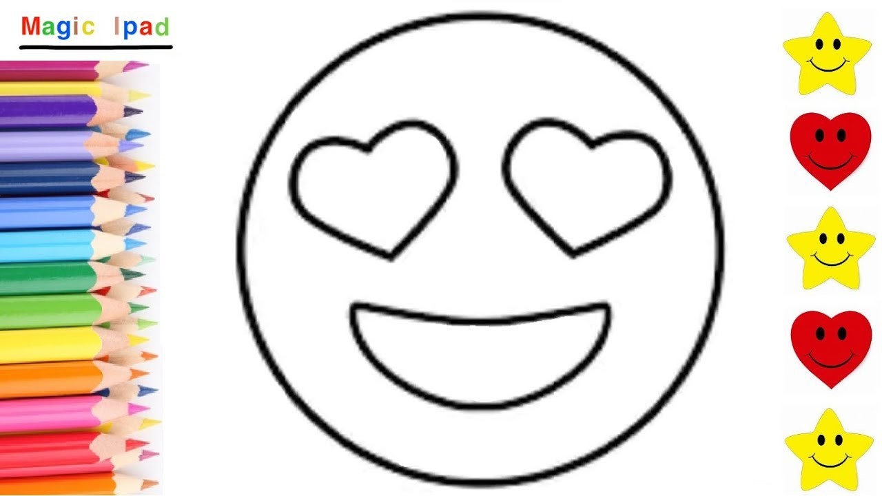 Como dibujar un EMOJI CORAZONES | dibujos para niños ????⭐ How to draw a HEARTS EMOJI | drawings kids
