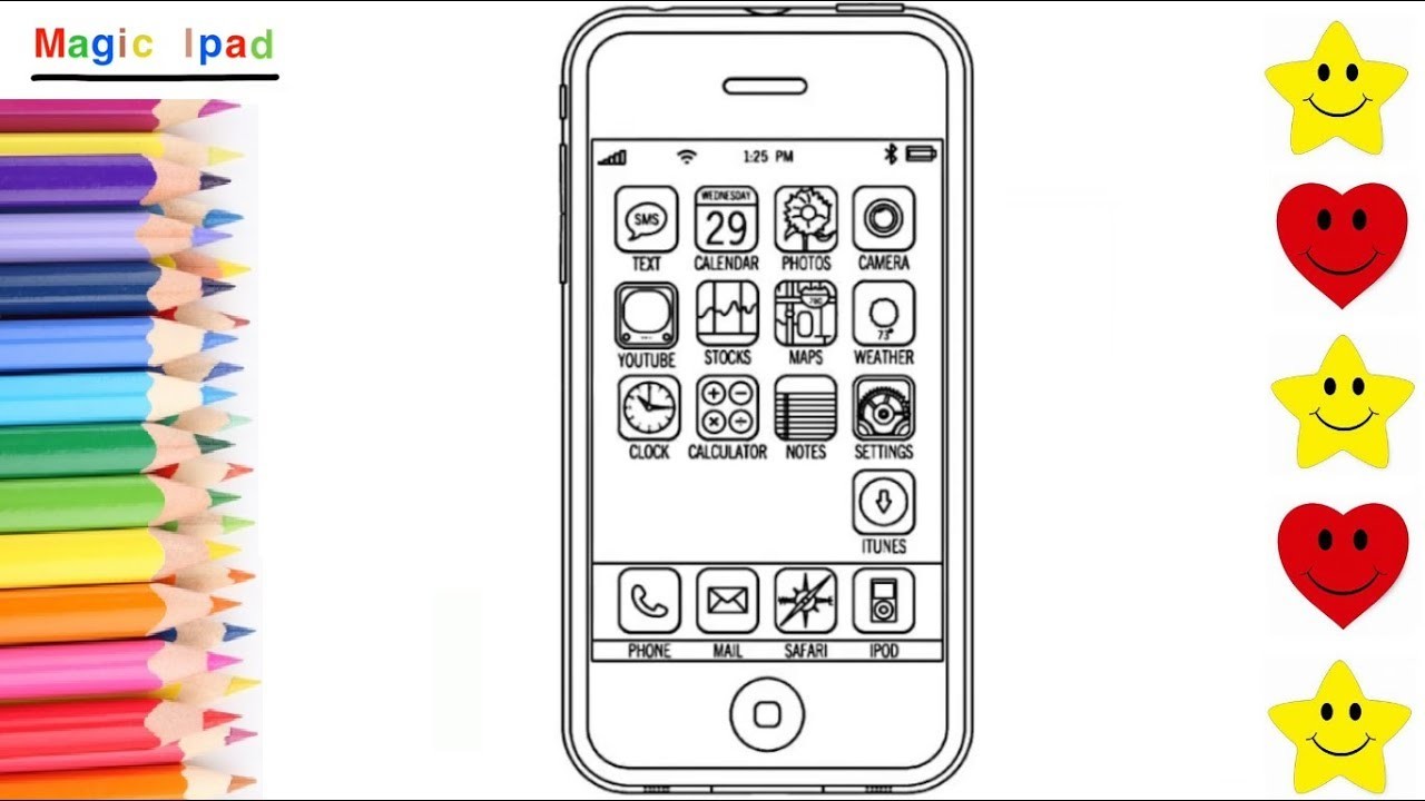 Como Dibujar un IPHONE | dibujos para niños ???? ⭐ How to Draw a IPHONE | drawings for kids