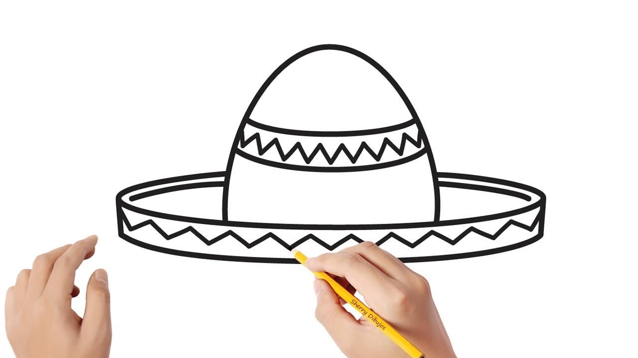 Cómo dibujar un sombrero mexicano | Dibujos sencillos
