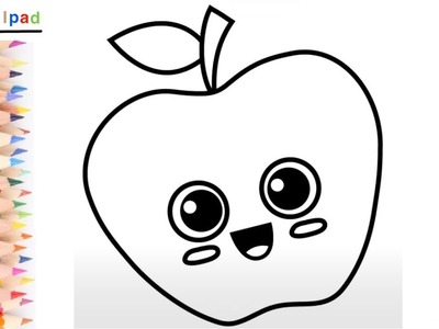 Como dibujar una MANZANA KAWAII | dibujos para niños ????⭐ How to draw an APPLE | drawings for kids