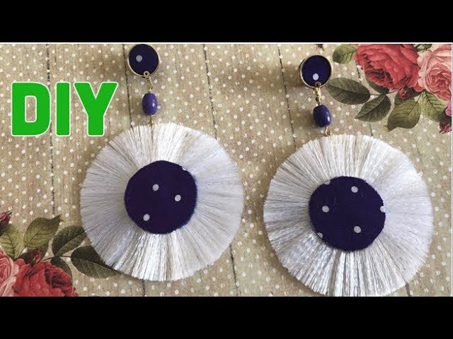 COMO HACER LINDOS ARETES CON FLECOS.DIY.     HOW TO MAKE  EARRINGS  WITH EASY FRINGES