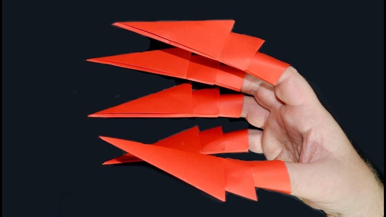 Como hacer unas garras de papel - origami