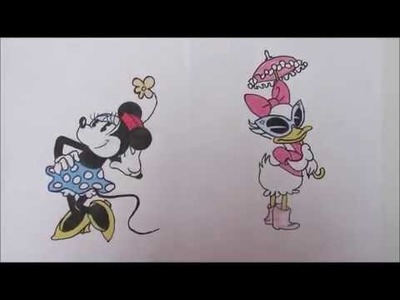 Cómo pintar a Minnie Mouse y pata Daisy  | Disney  | Vintage | Dibujos fáciles