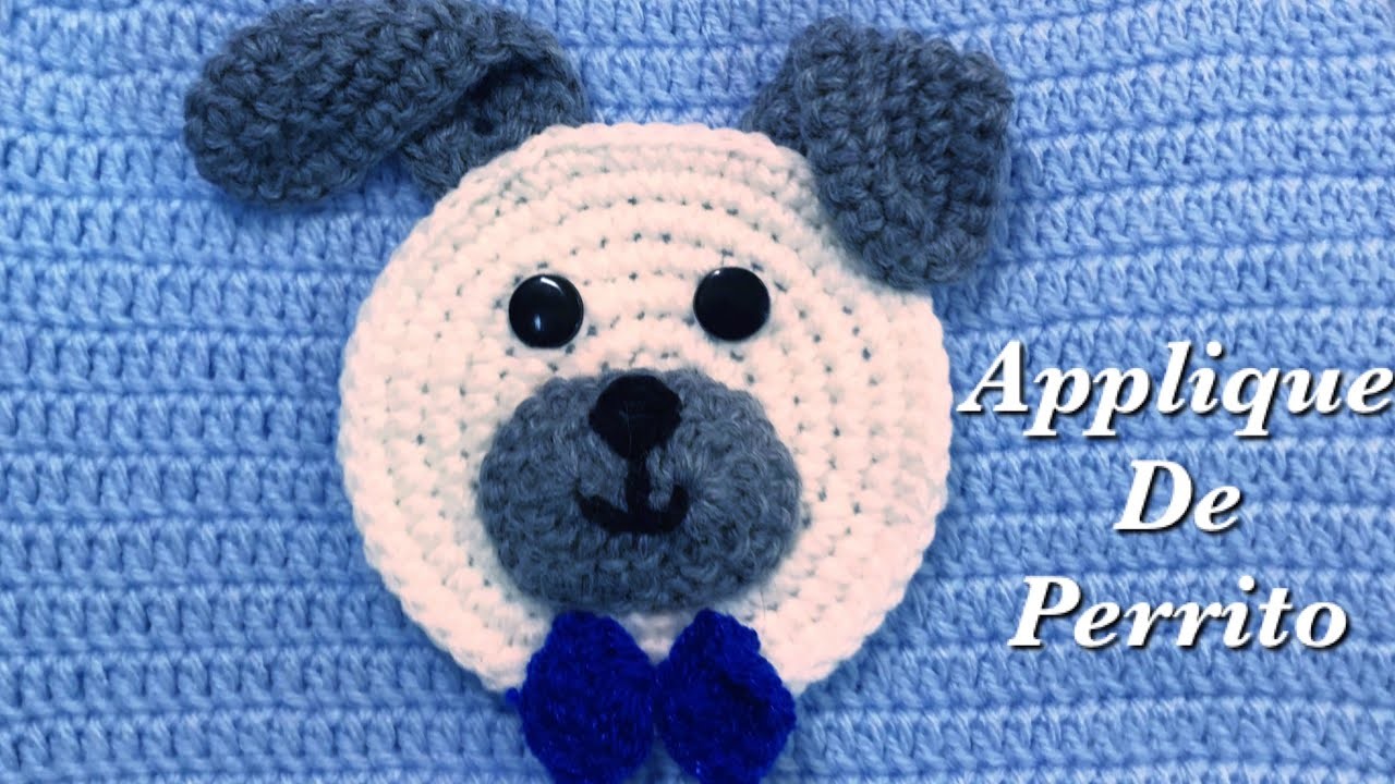 Como tejer a crochet carita de perrito o perro | Applique de perro o perrito Crochet for Baby 210